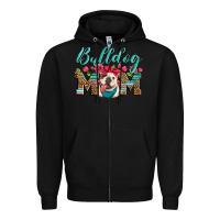 Black english bulldog mom Zipper Hoodie - Artiststas