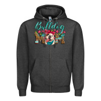 Charcoal Heather english bulldog mom Zipper Hoodie - Artiststas