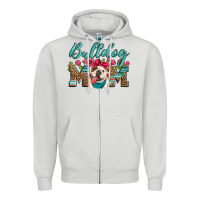 Dove Grey english bulldog mom Zipper Hoodie - Artiststas
