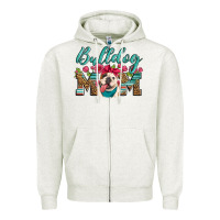 Oatmeal Heather english bulldog mom Zipper Hoodie - Artiststas