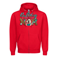 Red english bulldog mom Zipper Hoodie - Artiststas