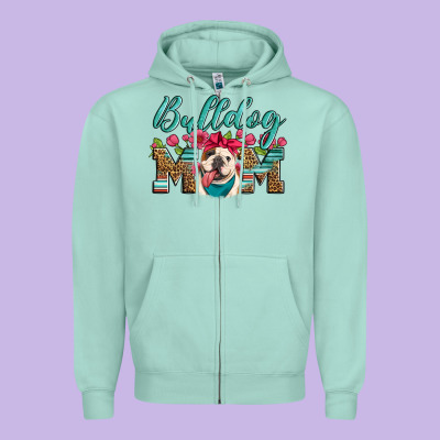 English Bulldog Mom Zipper Hoodie Designed By Artiststas