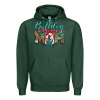 Sports Green english bulldog mom Zipper Hoodie - Artiststas