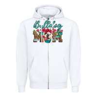 White english bulldog mom Zipper Hoodie - Artiststas