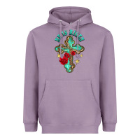 Lavender he is risen cross with roses Heavyweight Hoodie - BarkalooDesign