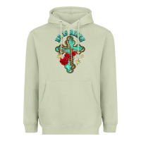 Matcha he is risen cross with roses Heavyweight Hoodie - BarkalooDesign