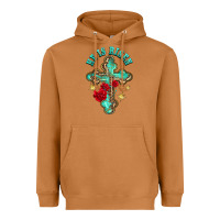 Meerkat he is risen cross with roses Heavyweight Hoodie - BarkalooDesign