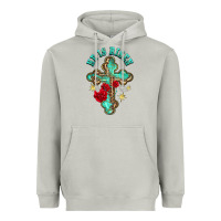 Moon Dust he is risen cross with roses Heavyweight Hoodie - BarkalooDesign