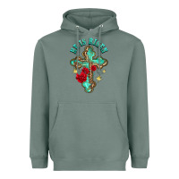 Sage he is risen cross with roses Heavyweight Hoodie - BarkalooDesign