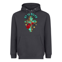 Smoke he is risen cross with roses Heavyweight Hoodie - BarkalooDesign