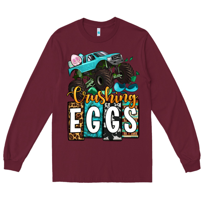 Easter Day Monster Truck Crushing Eggs Long Sleeve Tee by OliviaCreatesArt | Teevron