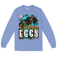 Colony Blue Easter Day Monster truck crushing eggs Long Sleeve Tee - OliviaCreatesArt