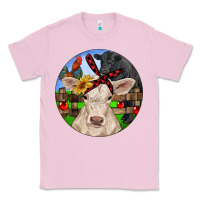 Bubblegum Pink Christmas Charolais Calf Black Angus Bull And Roos Classic Tee - RanaPortraitStore