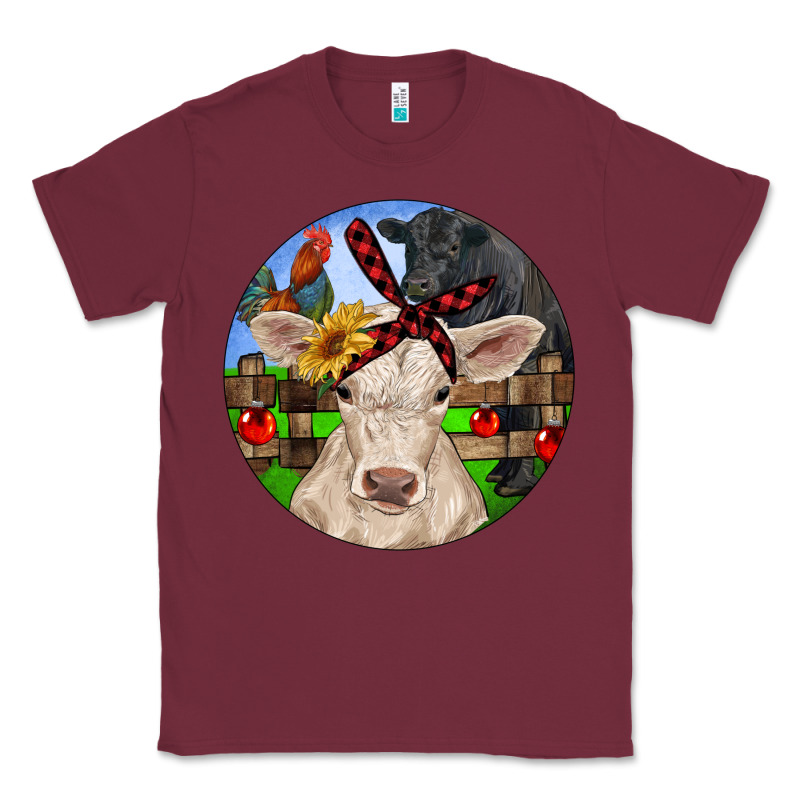 Christmas Charolais Calf Black Angus Bull And Roos Classic Tee by RanaPortraitStore | Teevron