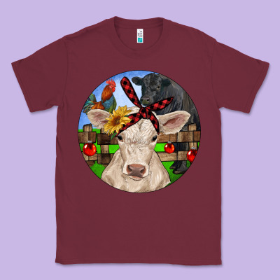Christmas Charolais Calf Black Angus Bull And Roos Classic Tee Designed By Ranaportraitstore