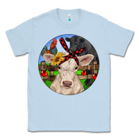 Dusty Blue Christmas Charolais Calf Black Angus Bull And Roos Classic Tee - RanaPortraitStore