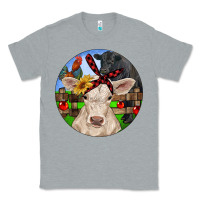 Heather Grey Christmas Charolais Calf Black Angus Bull And Roos Classic Tee - RanaPortraitStore