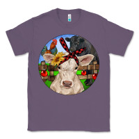 Lavender Christmas Charolais Calf Black Angus Bull And Roos Classic Tee - RanaPortraitStore