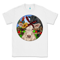 White Christmas Charolais Calf Black Angus Bull And Roos Classic Tee - RanaPortraitStore