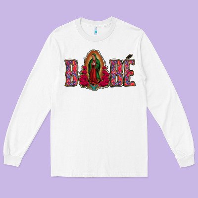 Bebe Our Lady Of Guadalupe Long Sleeve Tee Designed By Jasminsmagicworld