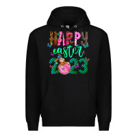Black Happy Easter Premium Hoodie - CowhideDigitalArt