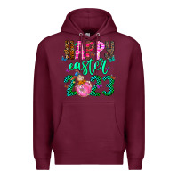 Burgundy Happy Easter Premium Hoodie - CowhideDigitalArt