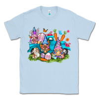 Dusty Blue Easter gnomies with truck Easter Day Classic Tee - HowdyJamesFarm
