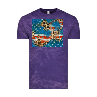 Cloud Purple leopard glitter american flag Vintage Tee - CowGirlArtShop