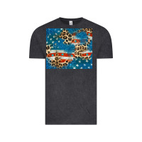 Vintage Black leopard glitter american flag Vintage Tee - CowGirlArtShop