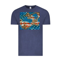 Vintage Denim leopard glitter american flag Vintage Tee - CowGirlArtShop