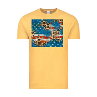 Vintage Mustard leopard glitter american flag Vintage Tee - CowGirlArtShop