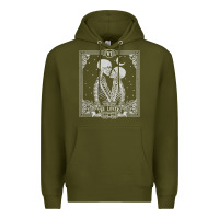 Army Green The Lovers Tarot Card Skeleton Valentines Halloween Occult Premium Hoodie - longCreatives
