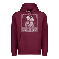 Burgundy The Lovers Tarot Card Skeleton Valentines Halloween Occult Premium Hoodie - longCreatives