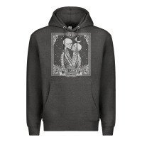 Charcoal Heather The Lovers Tarot Card Skeleton Valentines Halloween Occult Premium Hoodie - longCreatives