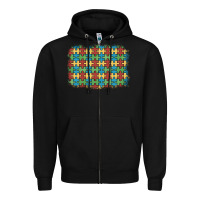 Black autism awareness background Zipper Hoodie - Artiststas