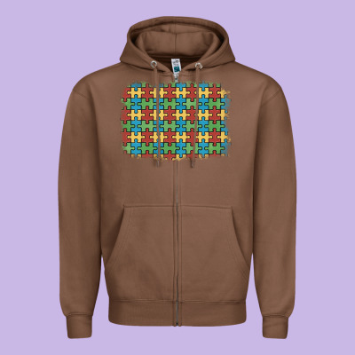 Autism Awareness Background Zipper Hoodie Designed By Artiststas
