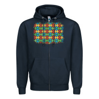 Navy autism awareness background Zipper Hoodie - Artiststas