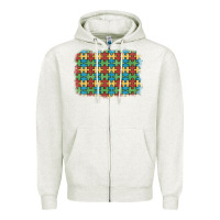 Oatmeal Heather autism awareness background Zipper Hoodie - Artiststas
