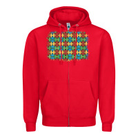 Red autism awareness background Zipper Hoodie - Artiststas