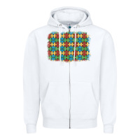 White autism awareness background Zipper Hoodie - Artiststas