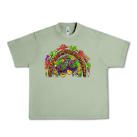 Oil Green Mardi Gras rainbow Urban Heavy Tee - HowdyJamesFarm