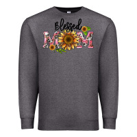 Charcoal Heather blessed mom Premium Sweatshirt - BarkalooDesign