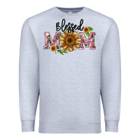 Heather Grey blessed mom Premium Sweatshirt - BarkalooDesign