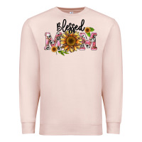 Pale Pink blessed mom Premium Sweatshirt - BarkalooDesign
