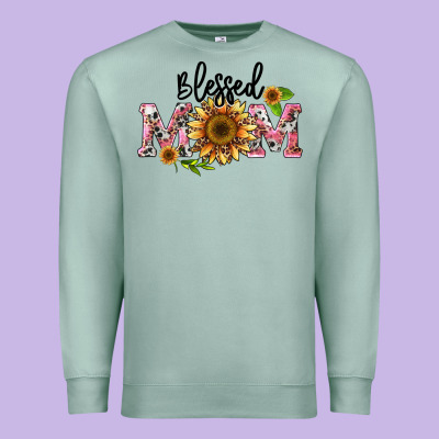 Blessed Mom Premium Sweatshirt Designed By Barkaloodesign