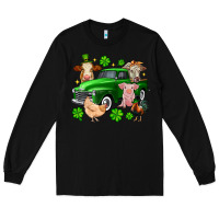 Black St. Patrick's farm animal truck Long Sleeve Tee - OliviaCreatesArt
