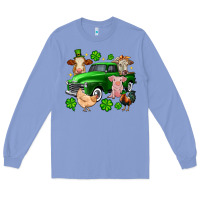 Colony Blue St. Patrick's farm animal truck Long Sleeve Tee - OliviaCreatesArt
