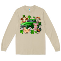 Mushroom St. Patrick's farm animal truck Long Sleeve Tee - OliviaCreatesArt