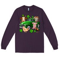 Plum St. Patrick's farm animal truck Long Sleeve Tee - OliviaCreatesArt