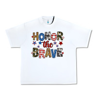 White honor the brave Urban Heavy Tee - RanaPortraitStore